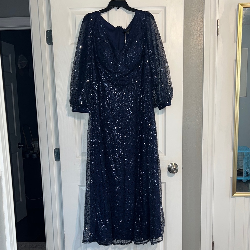 Ever Pretty Sparkling Navy Long Sleeve Dress